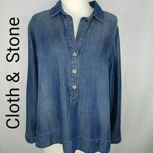 Anthropologie | Cloth & Stone Chambray Top